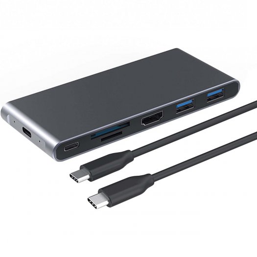 

Адаптер RED LINE Type-C 7 в 1, USB Type-C, серый (УТ000031224), Type-C 7 в 1