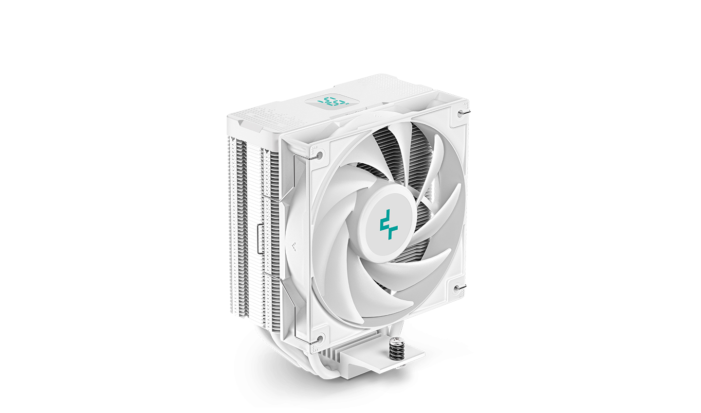 

Кулер для процессора DeepCool AG400 DIGITAL WH для Socket/115x/1200/1700/1851/AM4/AM5, 120 мм, 2100rpm, 31.6 дБА, 220 Вт, 4-pin PWM, Al+Cu (R-AG400-WHNDMN-G-1), AG400 DIGITAL WH