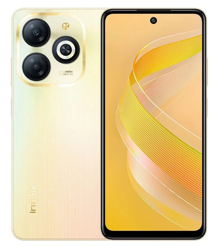 

Смартфон Infinix Smart 8 Plus, 6.6" 720x1612 IPS, MediaTek Helio G36, 4Gb RAM, 128Gb, 3G/4G, NFC, Wi-Fi, BT, 2xCam, 2-Sim, 6000 мА⋅ч, USB Type-C, Android 13, золотистый, Smart 8 Plus