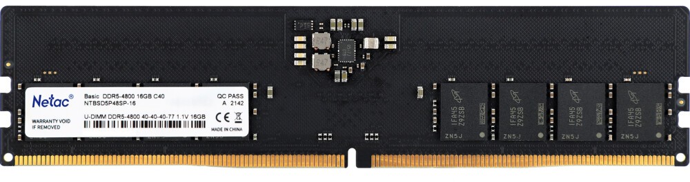 

Память DDR5 DIMM 16Gb, 5600MHz, CL46, 1.1V, Netac (NTBSD5P56SP-16) Retail, NTBSD5P56SP-16