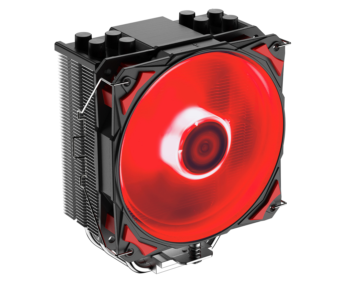 Кулер для процессора ID-COOLING SE-214-XT RN для Socket/115x/1200/1700/1851/AM4/AM5, 120 мм, 2200rpm, 35 дБА, 180 Вт, 4-pin PWM, Al+Cu, Red LED (SE-214-XT RN) - фото 1