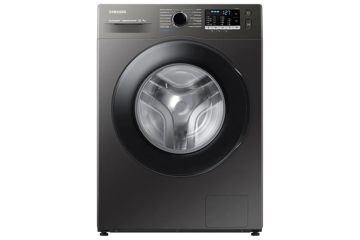 

Стиральная машина Samsung Eco Bubble WW5100A, 8 кг, 1200 об/мин, инокс (WW80AGAS22AX/LD), WW5100A