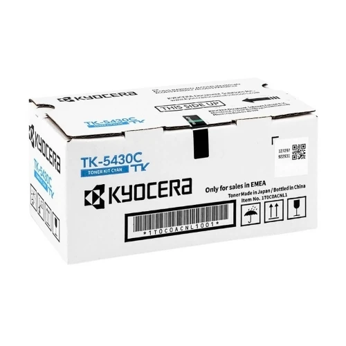 

Картридж лазерный Kyocera TK-5430C/1T0C0ACNL1, голубой, 1200 страниц, оригинальный для Kyocera ECOSYS PA2100cx/ECOSYS PA2100cwx/ECOSYS MA2100cfx/ECOSYS MA2100cwfx с чипом, TK-5430C