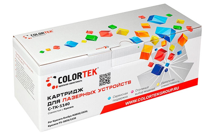 

Картридж лазерный Colortek CT-TK1140 (TK-1140), черный, 7200 страниц, совместимый для Kyocera FS-1135MFP/FS-1035MFP