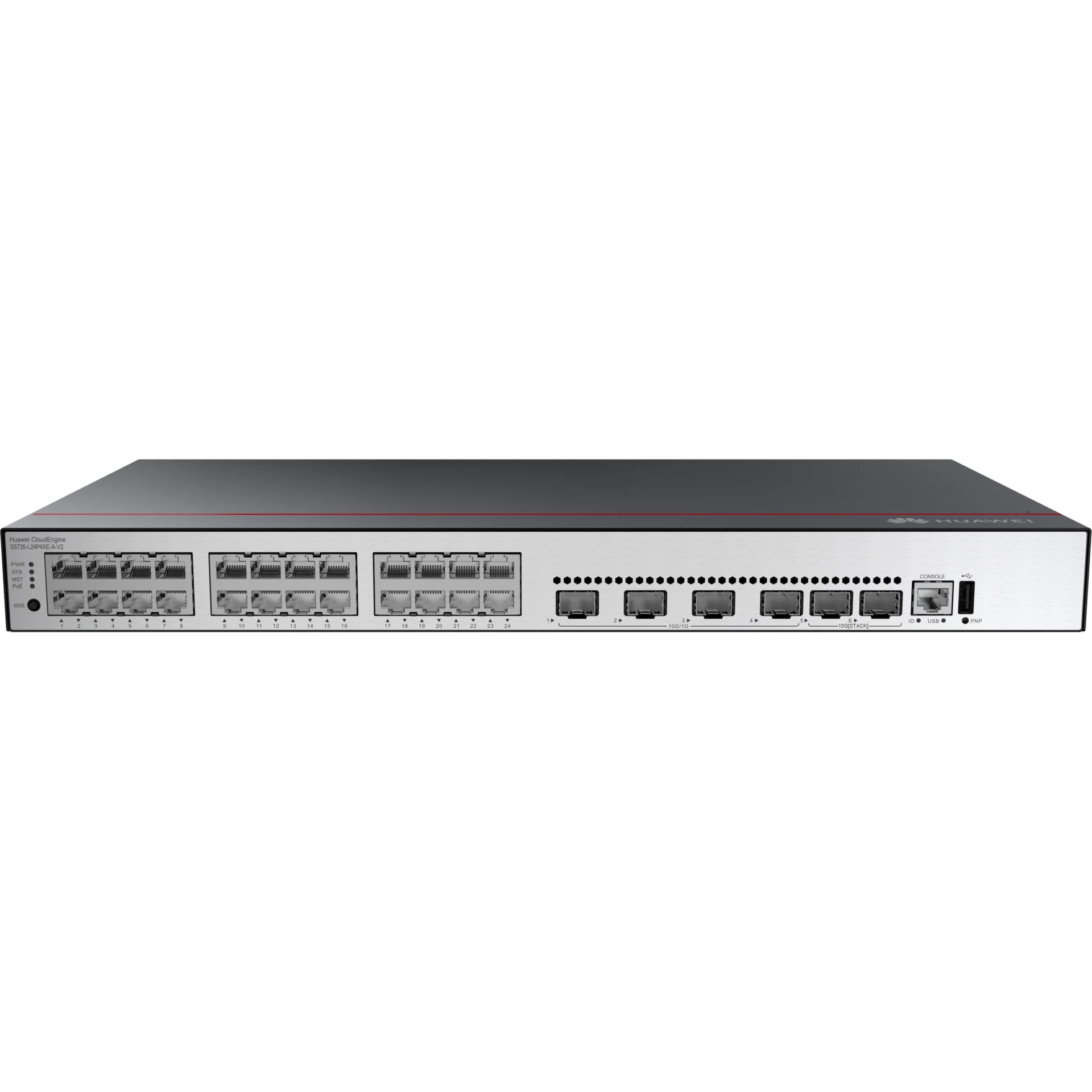 Коммутатор Huawei S5735-L24P4XE-A-V2, 24x1 Гбит/с, SFP/uplink: SFP+x4