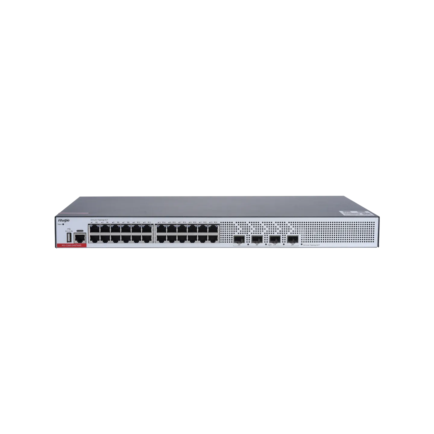 Коммутатор Ruijie RG-CS83-24GT4XS, управляемый, кол-во портов: 24x1 Гбит/с, кол-во SFP/uplink: SFP+ 4x10 Гбит/с, установка в стойку (RG-CS83-24GT4XS)