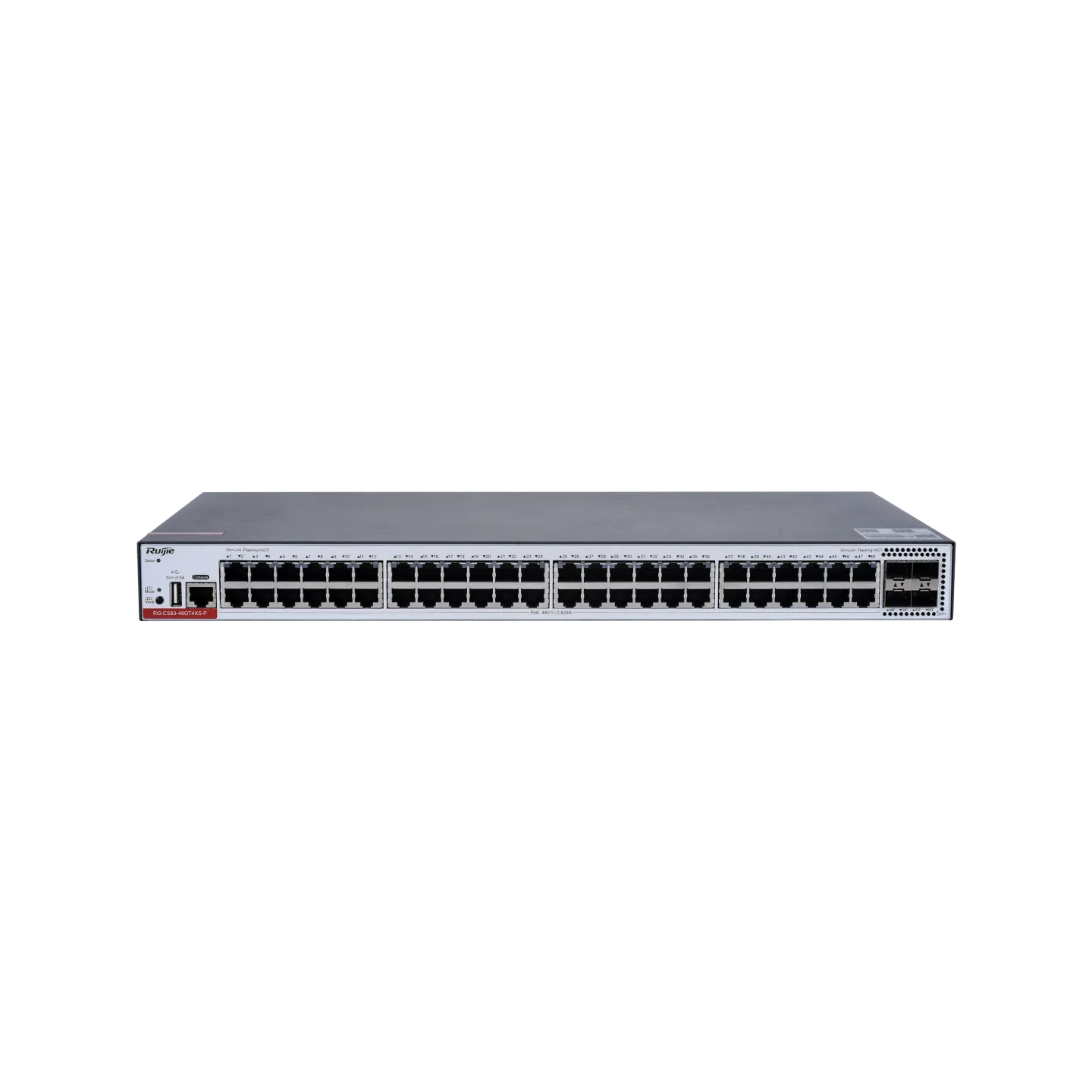 Коммутатор Ruijie RG-CS83-48GT4XS, управляемый, кол-во портов: 48x1 Гбит/с, кол-во SFP/uplink: SFP+ 4x10 Гбит/с, установка в стойку (RG-CS83-48GT4XS)
