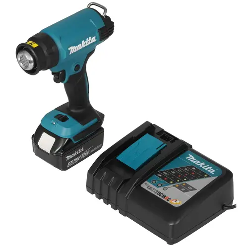 Фен строительный Makita DHG181RT1J, аккумуляторный, от 150°C, до 550°C, до 200 л/м, кейс (DHG181RT1J) АКБ+ЗУ