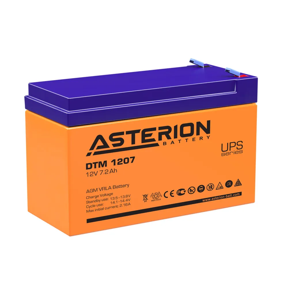 

Аккумуляторная батарея для ИБП Asterion DTM 1207, 12V, 7Ah (Asterion DTM 1207), Синий/оранжевый, DTM 1207