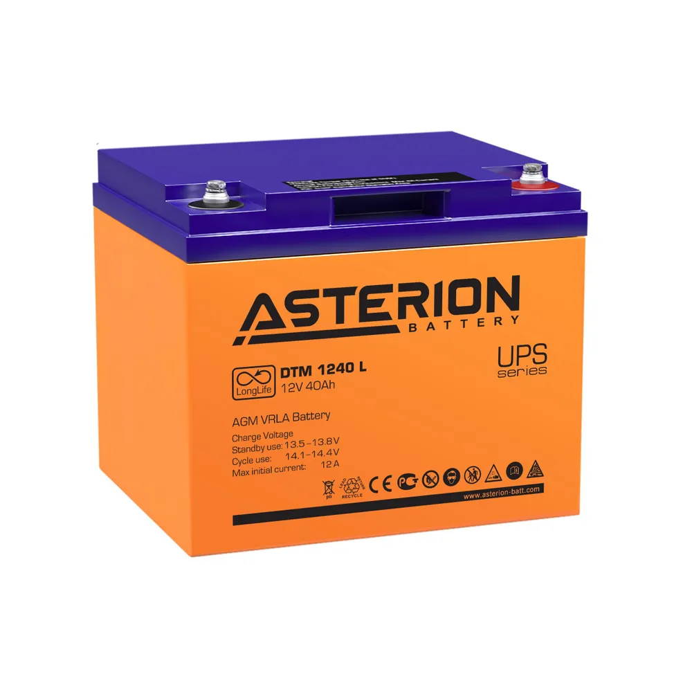 

Аккумуляторная батарея для ИБП Asterion DTM 1240 L, 12V, 40Ah (Asterion DTM 1240 L NC), Синий/оранжевый, DTM 1240 L