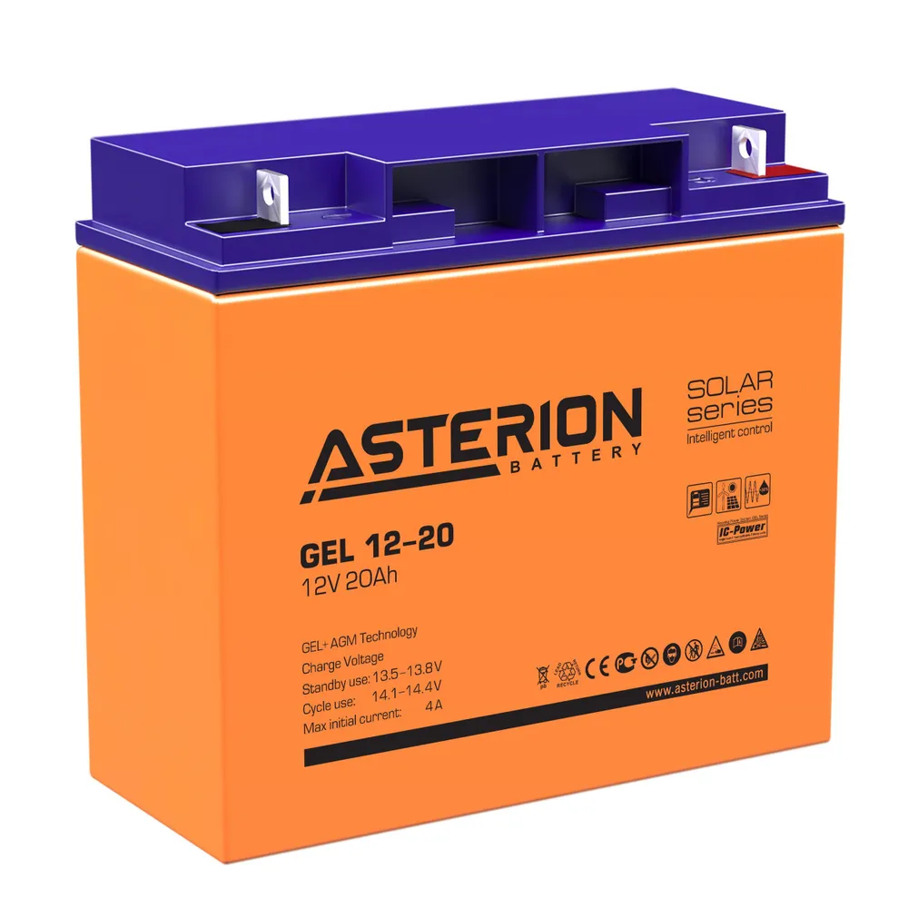 

Аккумуляторная батарея для ИБП Asterion Solar Series GEL 12-20, 12V, 20Ah (Asterion GEL 12-20 M5), Синий/оранжевый, GEL 12-20