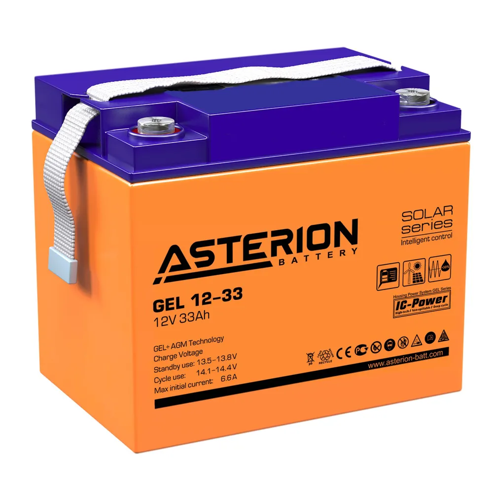 

Аккумуляторная батарея для ИБП Asterion Solar Series GEL 12-33, 12V, 33Ah (Asterion GEL 12-33 NDC), Синий/оранжевый, GEL 12-33