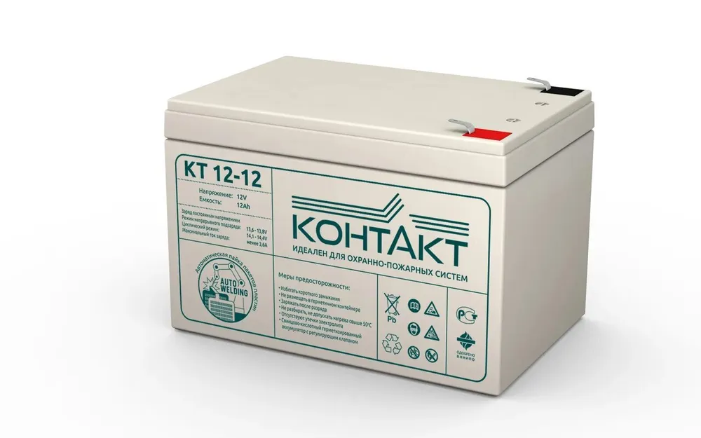 

Аккумуляторная батарея для ИБП КОНТАКТ КТ 12-12, 12V, 12Ah (КТ 12-12), Белый, КТ 12-12