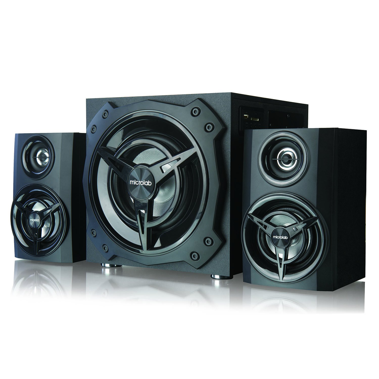 

Акустика 2.1 Microlab T11, 42 Вт, AUX, USB, SD, Bluetooth, подсветка, черный (Microlab T11), T11