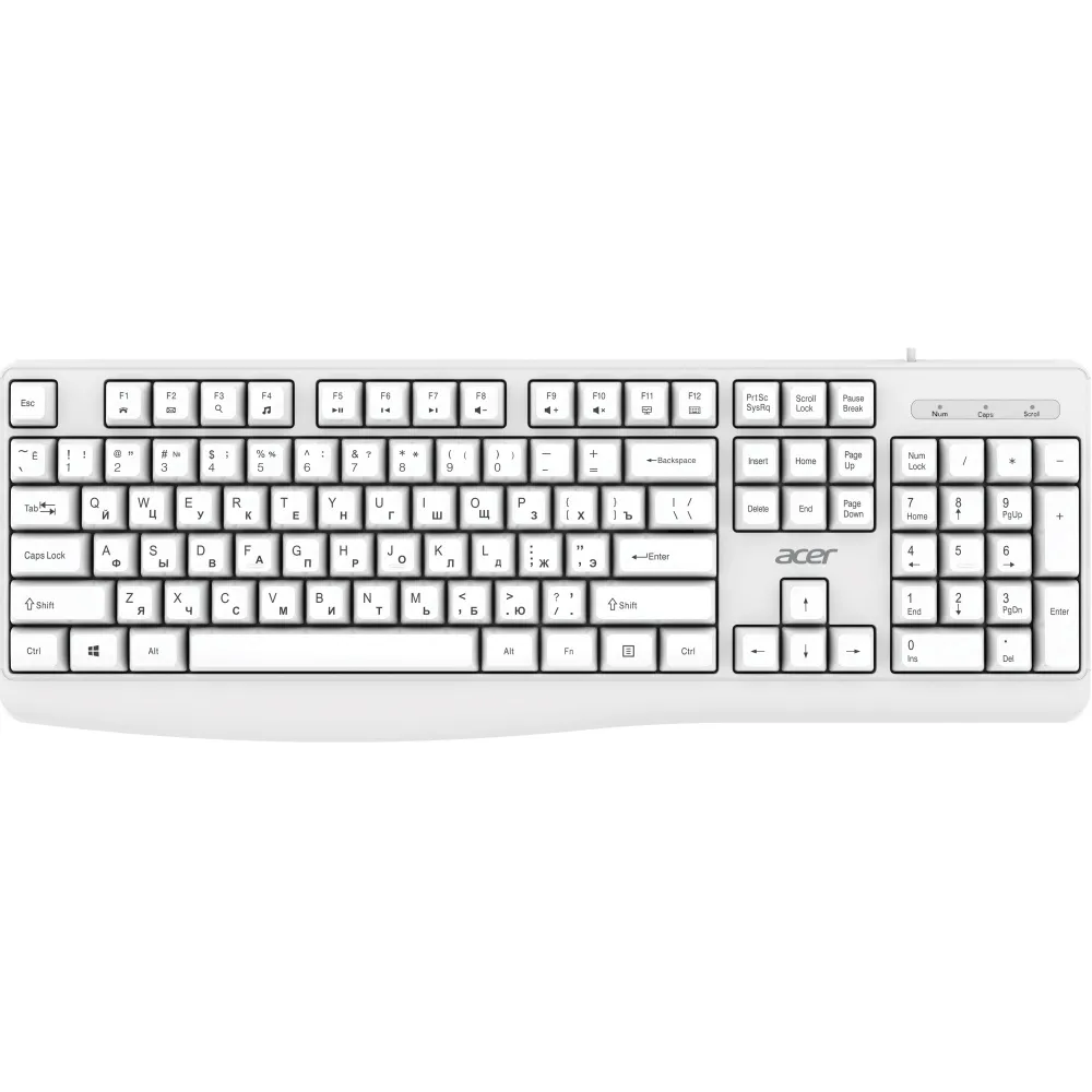 Клавиатура Acer OKW301 , USB, белый (ZL.KBDCC.01B)