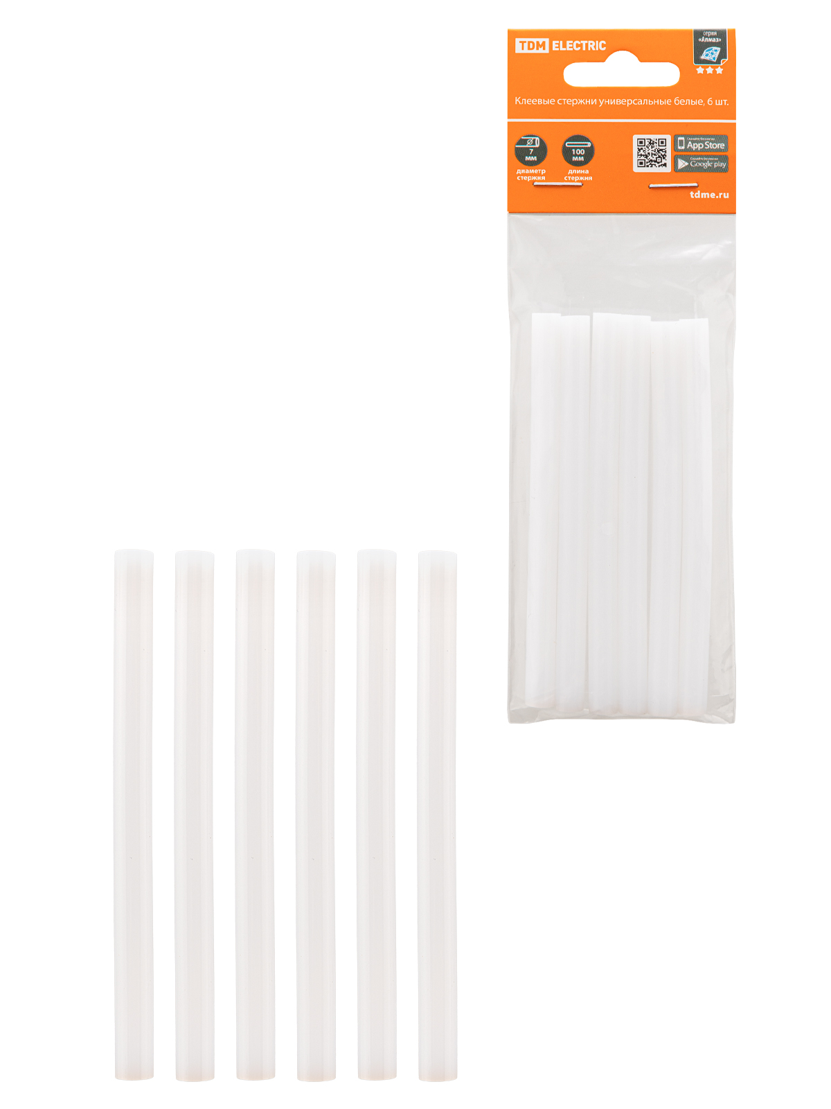 

Клеевые стержни TDM Алмаз 7 мм x 100 мм, прозрачный, 6 шт. (SQ1024-0501)
