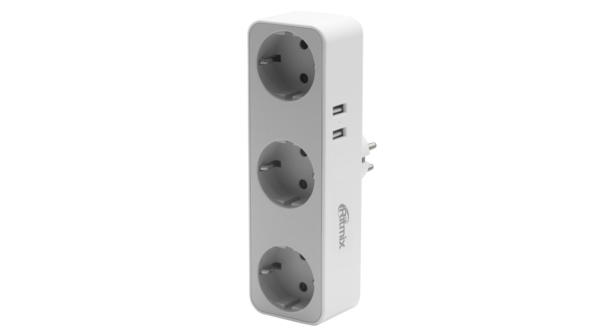 

Сетевой фильтр Ritmix RM-032, 3-розетки, 2xUSB, белый, RM-032