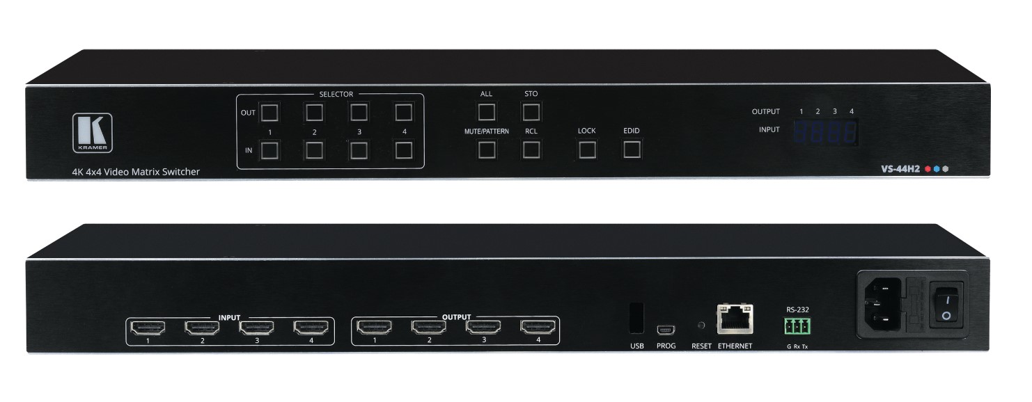 

Матричный коммутатор Kramer VS-44H2, 4xHDMI-4xHDMI, 3840x2160, 18 Гбит/с (VS-44H2), VS-44H2