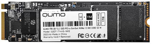 Твердотельный накопитель (SSD) Qumo 1Tb Novation, 2280, PCI-E 3.0 x4, NVMe (Q3DT-1THHS-NM2) Bulk (OEM) - фото 1