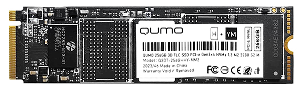 Твердотельный накопитель (SSD) Qumo 256Gb Novation, 2280, PCI-E 3.0 x4, NVMe (Q3DT-256GHHY-NM2) Bulk (OEM) - фото 1