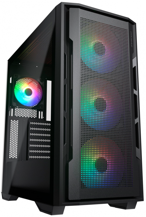 Корпус COUGAR Uniface X RGB, EATX, Midi-Tower, 2xUSB 3.0, USB Type-C, RGB подсветка, черный, без БП (PC_ Uniface _ X _ RGB)