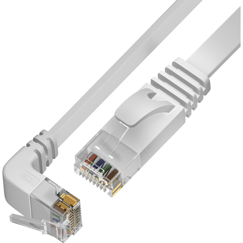 

Патч-корд UTP кат.6, 2 м, RJ45-RJ45 угловой, белый, CU, плоский, Greenconnect (GCR) PROF (GCR-54655)