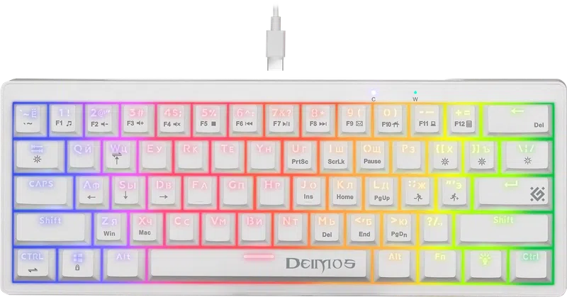 Клавиатура Defender DEIMOS GK-303, USB, белый (45304)