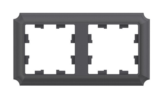 

Рамка Systeme Electric AtlasDesign Antique, горизонтальная и вертикальная, 2-поста, базальт (ATN101402)