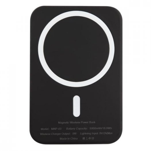 

Портативный аккумулятор (Powerbank) Barn&Hollis, 5 А·ч, 1xUSB, Type-C, QC, PD, QI, черный