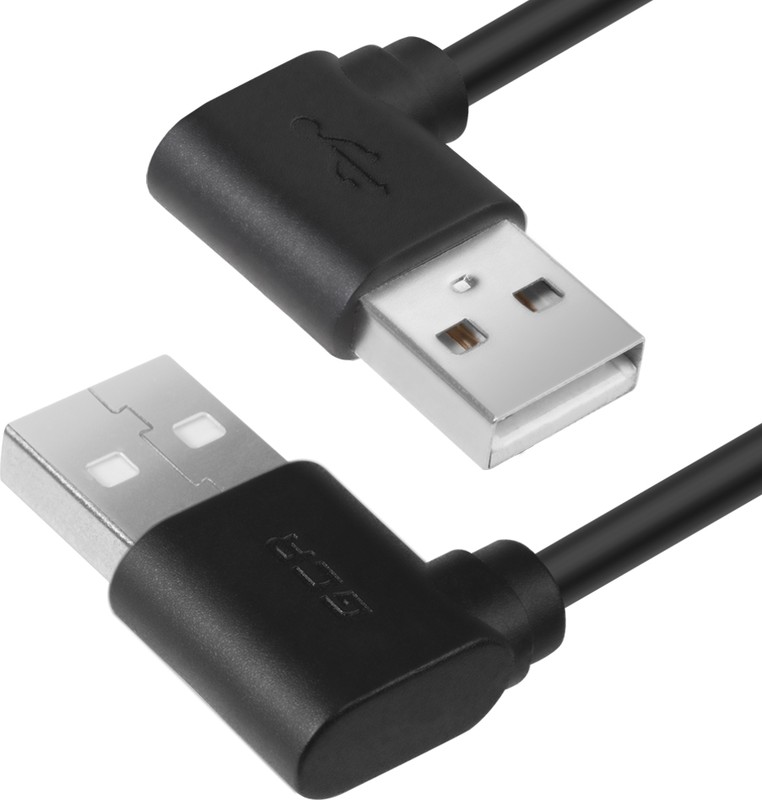 

Кабель USB 2.0(Am)-USB 2.0(Am), угловой, 50 см, черный, Greenconnect (GCR-AUM5AM-BB2S-0.5m)