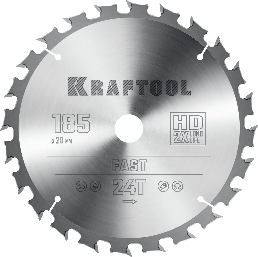 Пильный диск Kraftool Fast, ⌀185 мм x 20 мм по дереву