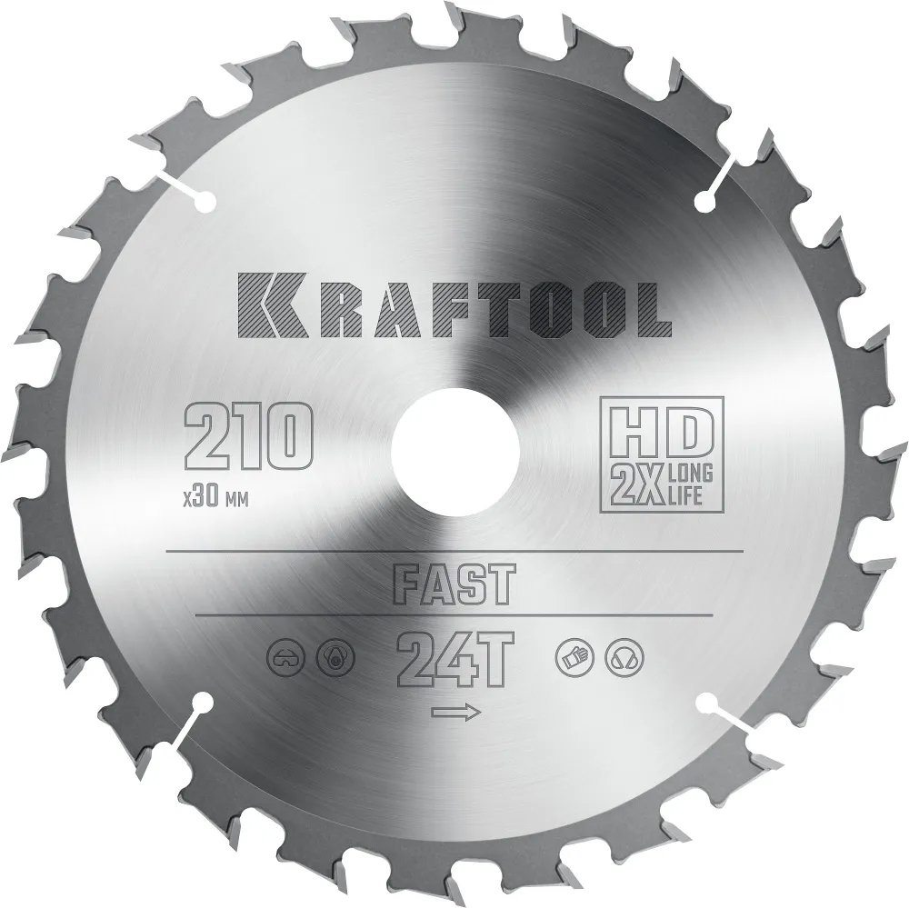 Пильный диск Kraftool Fast, ⌀210 мм x 30 мм по дереву
