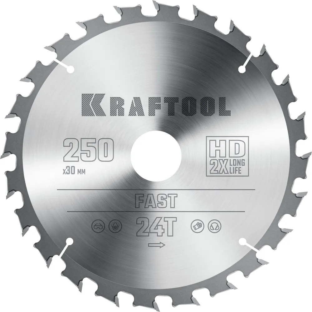Пильный диск Kraftool Fast, ⌀250 мм x 30 мм по дереву