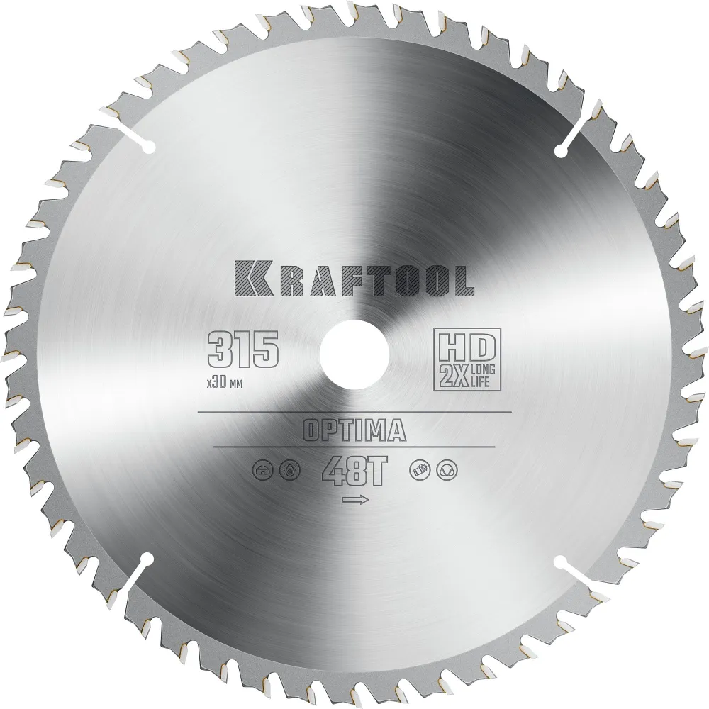 Пильный диск Kraftool Optima, ⌀315 мм x 30 мм по дереву