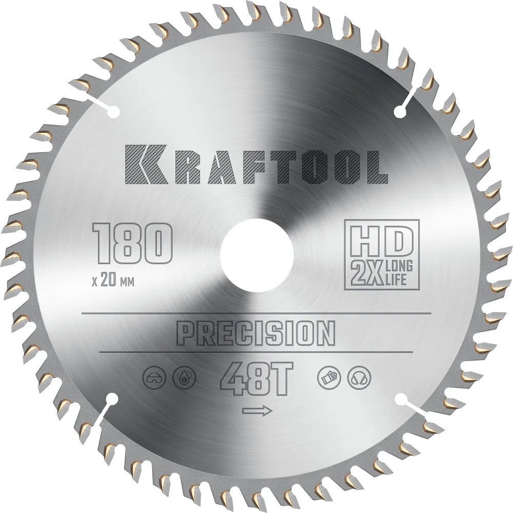 

Пильный диск Kraftool Precission, ⌀180 мм x 20 мм по дереву, чистый и точный рез, 48Т, 1 шт. (36952-180-20)
