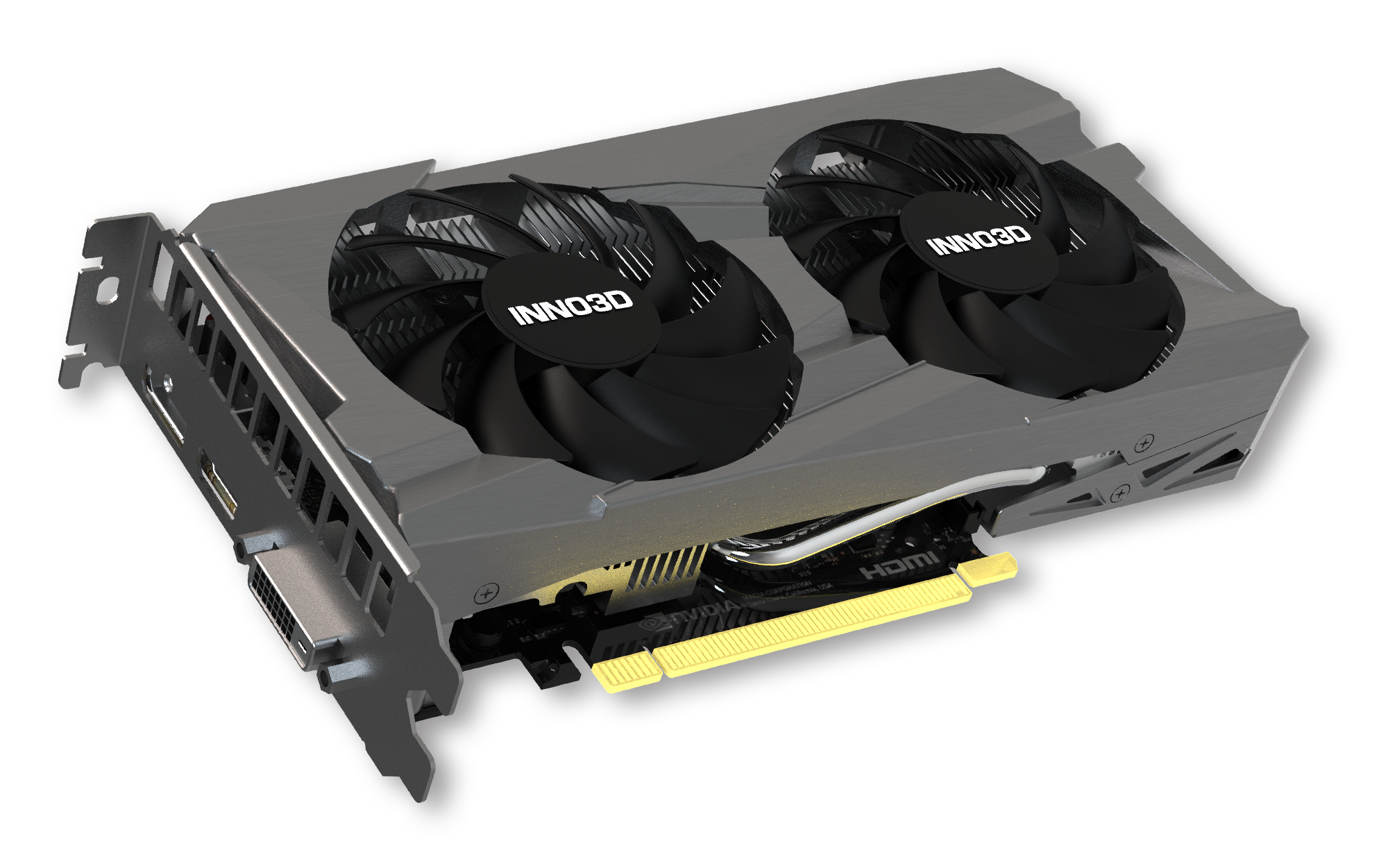 

Видеокарта Inno3D NVIDIA GeForce RTX 3050 TWIN X2 OC V2, 8Gb DDR6, 128 бит, PCI-E, DVI, HDMI, DP, Retail (N30502-08D6X-1711VA41), TWIN X2 OC V2