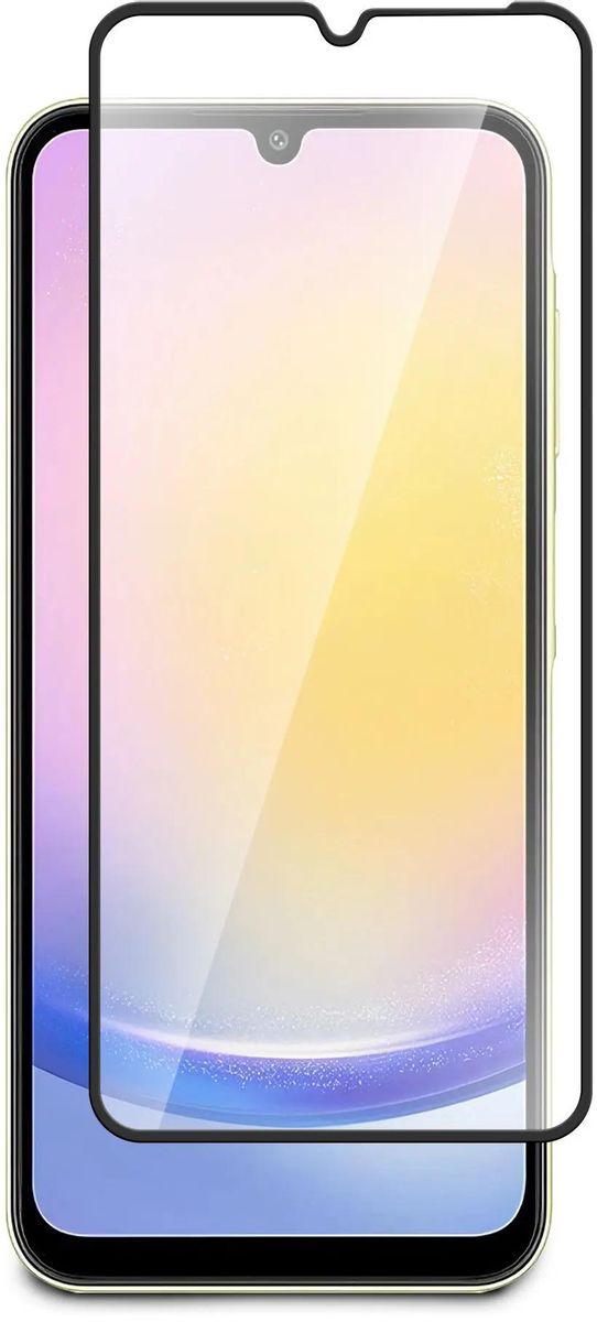 

Защитное стекло BoraSCO для экрана смартфона Samsung Galaxy A25, Full Screen/Full Glue, поверхность матовая, черная рамка, 2.5D (72842)