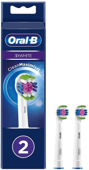 

Набор насадок Oral-B 3D White CleanMaximiser для Oral-B, белый, 2 шт. (4210201317159), 3D White CleanMaximiser