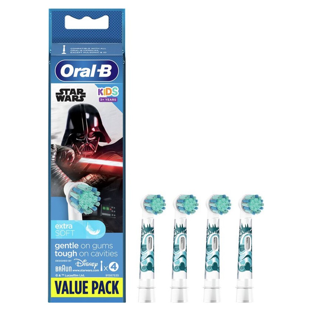Набор насадок Oral-B Stages Kids EB10S Star Wars для Oral-B, белый, 4 шт