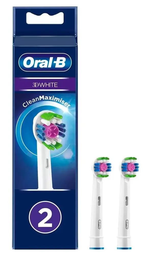 

Набор насадок Oral-B 3D White EB18pRB для Oral-B, белый, 2 шт. (80347231), 3D White EB18pRB