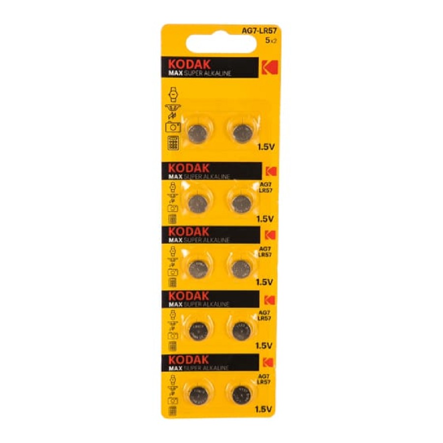 

Батарея Kodak Max Button Cell, AG7, 399, LR926, LR927, 1.5V, 10 шт. (B0044712)