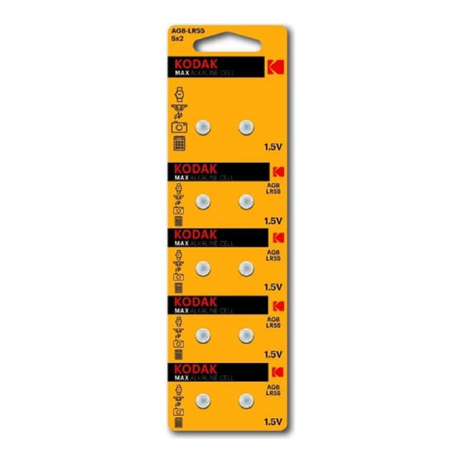 

Батарея Kodak Max Button Cell, AG8, 391, LR1120, 1.5V, 10 шт. (B0044713)