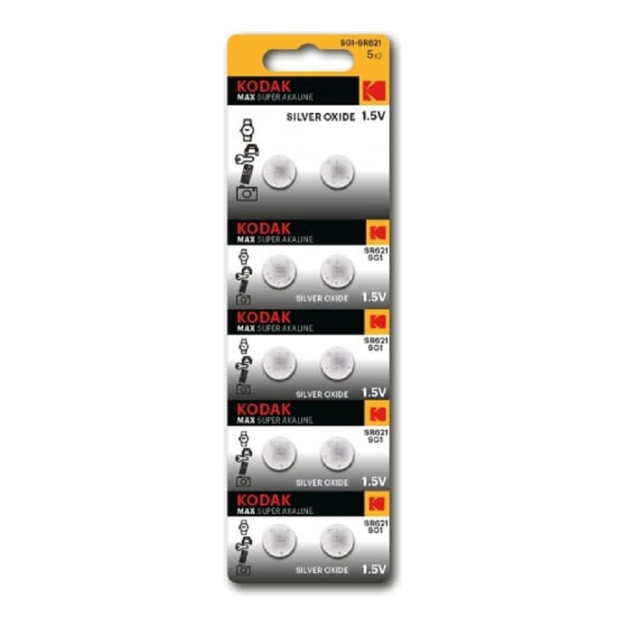 

Батарея Kodak Max Silver Oxid Button Cell, SG1/364/SR621, 1.5V, 10 шт. (B0053482)