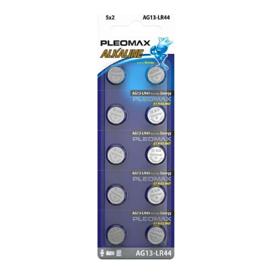

Батарея Pleomax Button Cell, AG13/LR1154/LR44/357A/A76, 1.55V, 10 шт. (B0061014)
