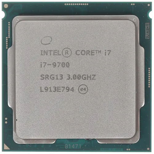 Процессор Intel Core i7-9700 Coffee Lake, 8C/8T, 3000MHz 12Mb TDP-65 Вт Socket1151 v2 tray (OEM) (Совместимы только с 3хх чипсетами!) (CM8068403874521SRG13) следы монтажа - фото 1