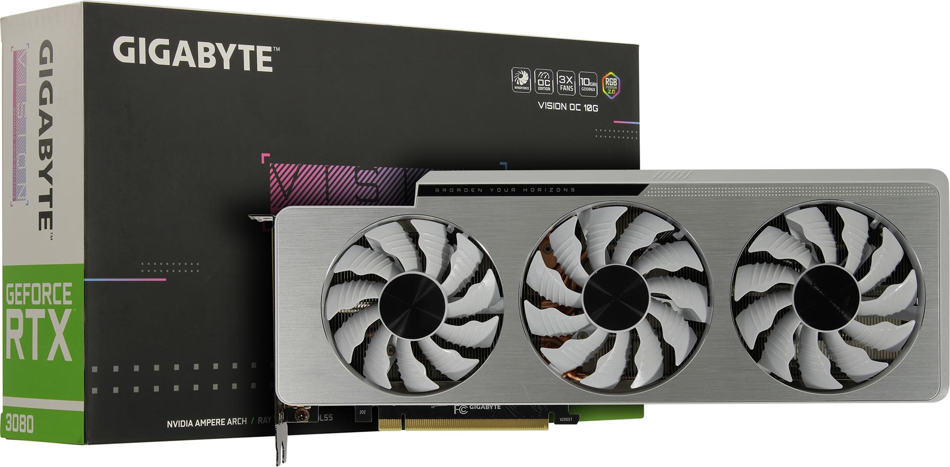 Видеокарта GIGABYTE NVIDIA GeForce RTX 3080 VISION OC, 10Gb DDR6X