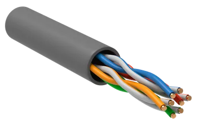 Витая пара UTP кат.5e, 4 пары, CU, 0.51 мм, 305м., внутренний, одножильный, PVC, серый, ITK (LC1-C5E04-111-T-R)