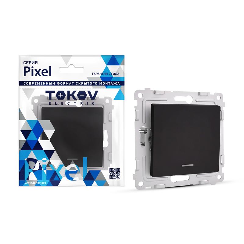 Выключатель Tokov Electric TKE-PX-V1I-C14, 1кл., карбон