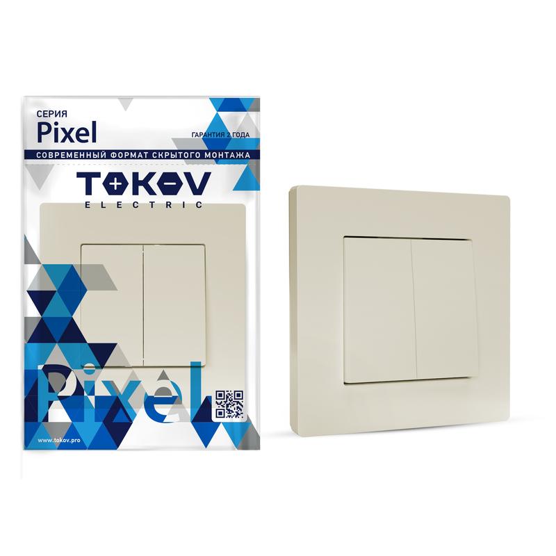 

Выключатель Tokov Electric Pixel TKE-PX-V2F-C02, 2кл., скрытый монтаж, в сборе, бежевый (TKE-PX-V2F-C02), TKE-PX-V2F-C02