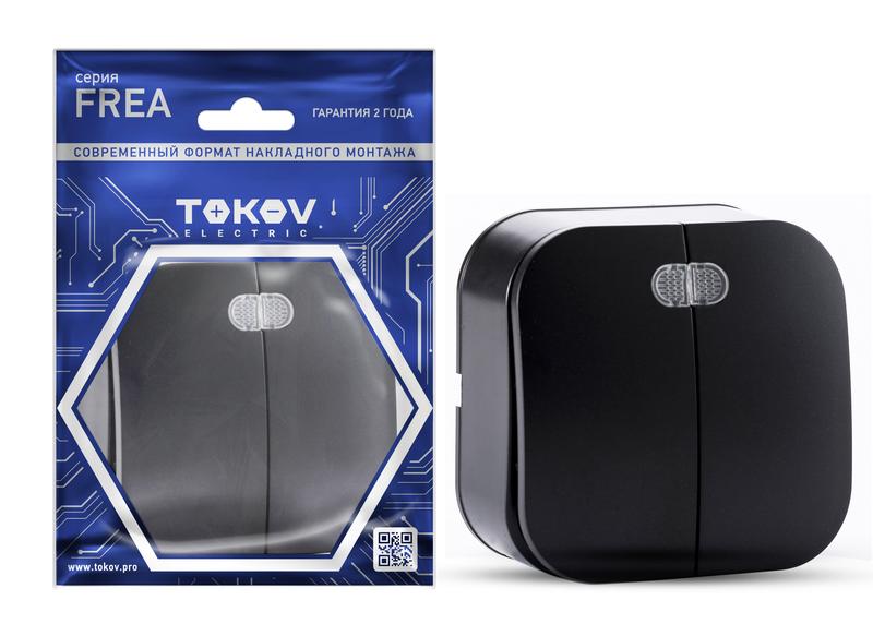 

Выключатель Tokov Electric Frea TKE-FR-V2I-C14, 2кл., индикатор/подсветка, открытый монтаж, в сборе, карбон (TKE-FR-V2I-C14), TKE-FR-V2I-C14